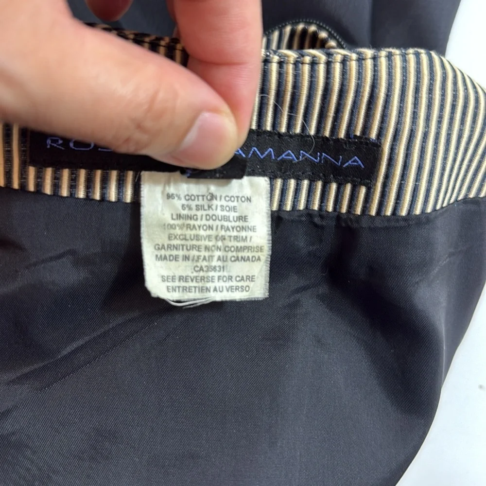 Rosaria Lamanna‎ Elegant Beige and Black Striped Knee Length Skirt Size 2